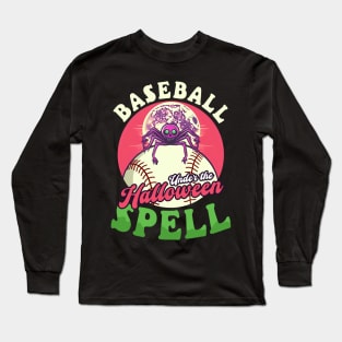 Baseball Halloween Shirt | Under Halloween Spell Spider Long Sleeve T-Shirt